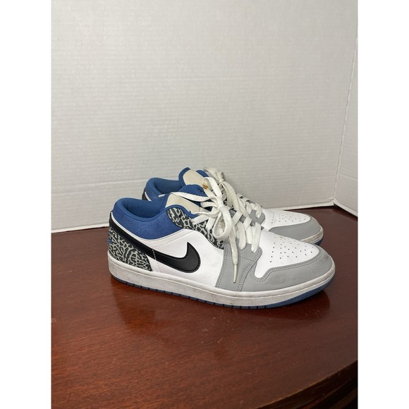 Jordan Other - Air Jordan 1 Low SE True Blue Sneakers White Grey Black DM1199-140 Size 9.5
